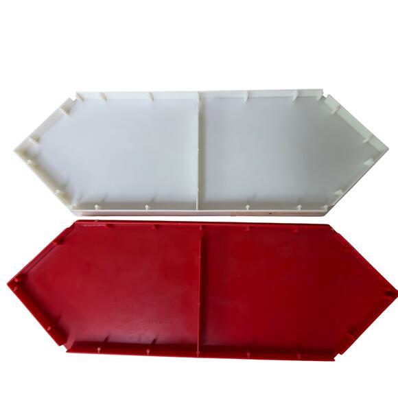 Vintage Mattel Barbie Plastic Box Covers Stands Plaque Plates Red White Holiday - Picture 2 of 5